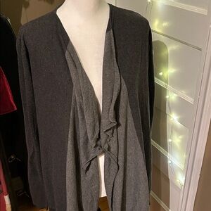 Daisy Fuentes Charcoal and Light Gray Cardigan